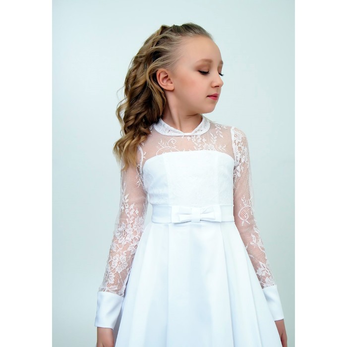 Платье для девочки, рост 164 см, цвет белый