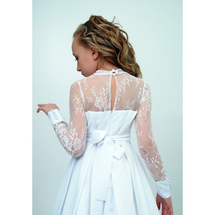 Платье для девочки, рост 164 см, цвет белый