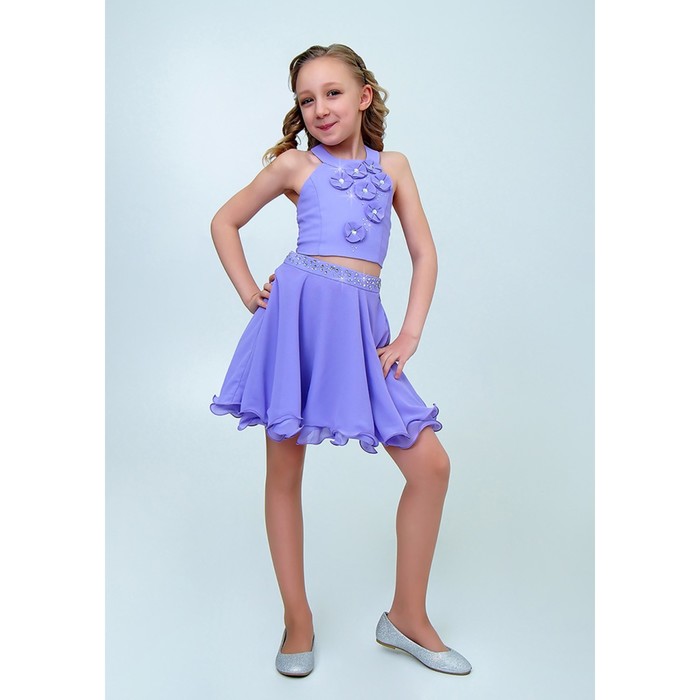 Платье для девочки, рост 146 см, цвет сиреневый