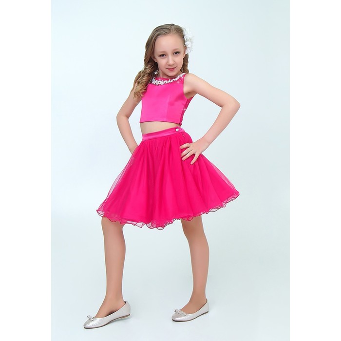 Платье для девочки, рост 158 см, цвет малиновый