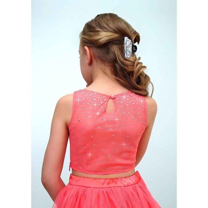 Платье для девочки, рост 152 см, цвет арбузный