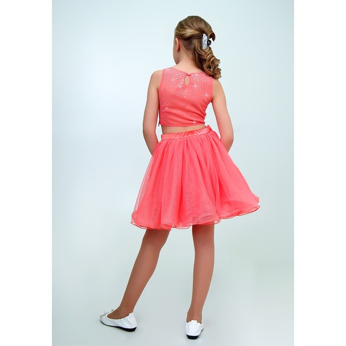 Платье для девочки, рост 152 см, цвет арбузный
