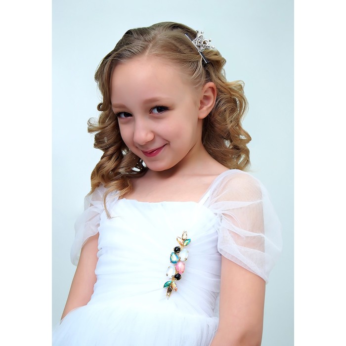 Платье для девочки, рост 152 см, цвет белый