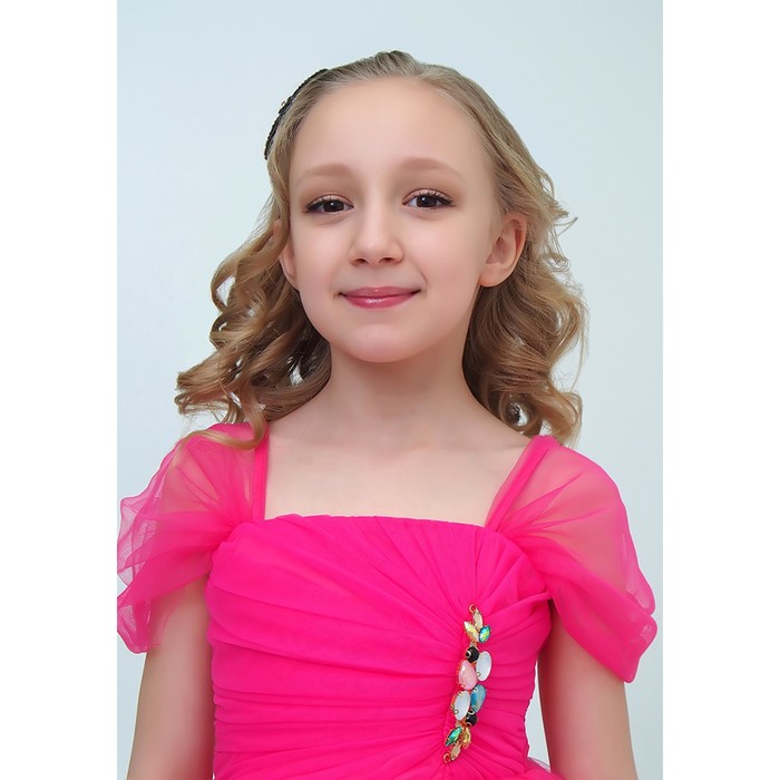 Платье для девочки, рост 140 см, цвет малиновый