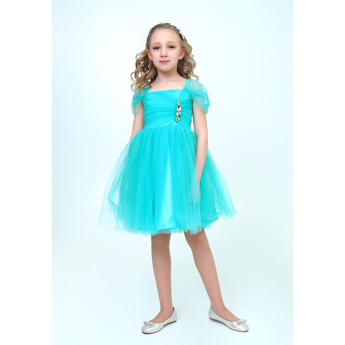 Платье для девочки, рост 152 см, цвет ментоловый