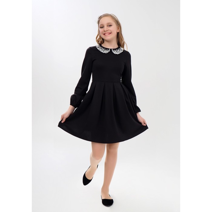 Платье для девочки, рост 140 см, цвет чёрный
