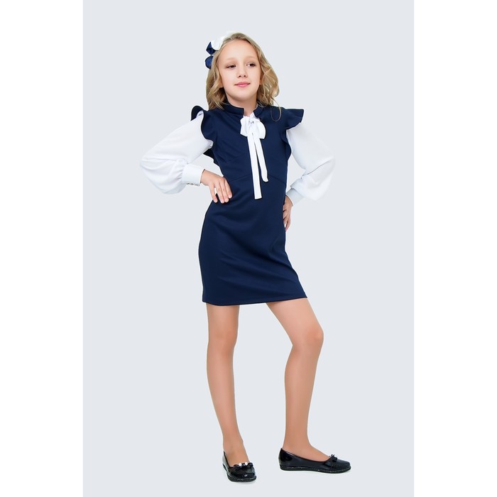 Платье для девочки, рост 164 см, цвет тёмно-синий