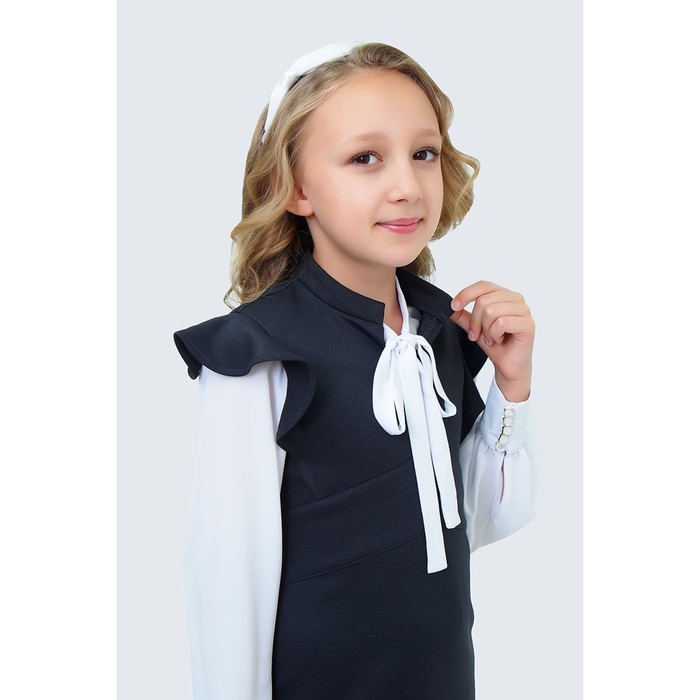 Платье для девочки, рост 134 см, цвет серый