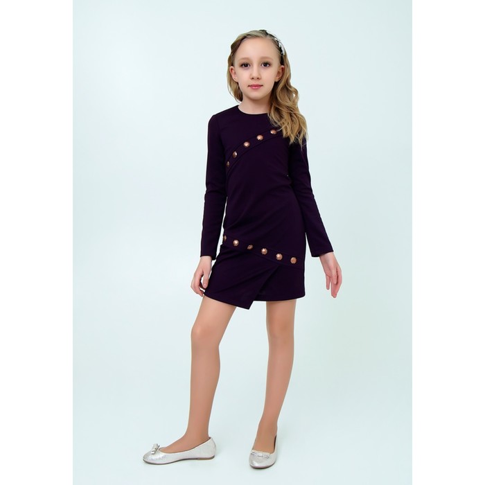 Платье для девочки, рост 146 см, цвет сливовый