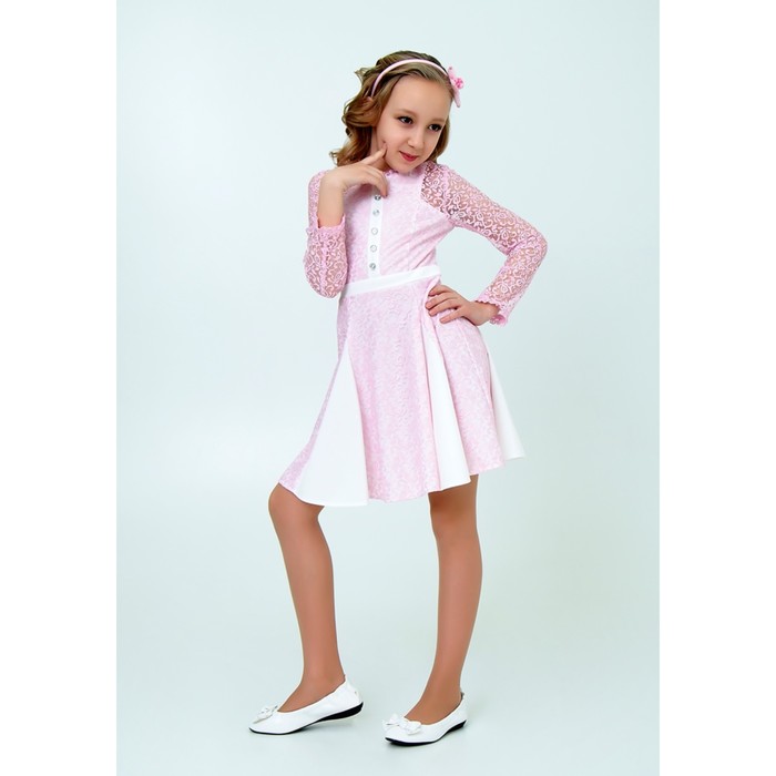 Платье для девочки, рост 140 см, цвет розовый