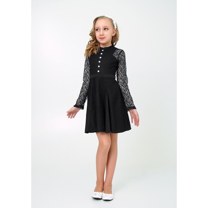 Платье для девочки, рост 134 см, цвет чёрный