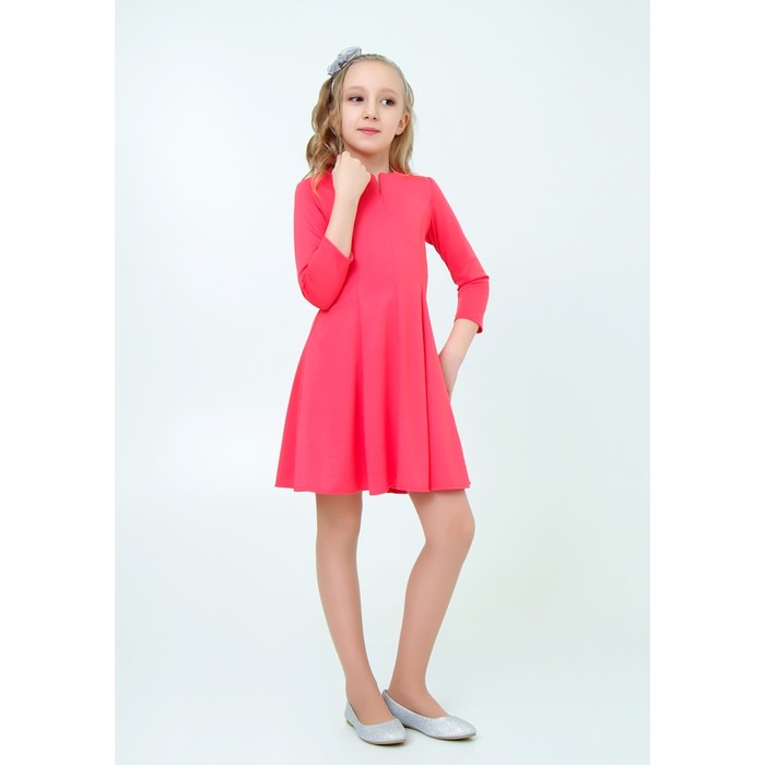 Платье для девочки, рост 146 см, цвет арбузный