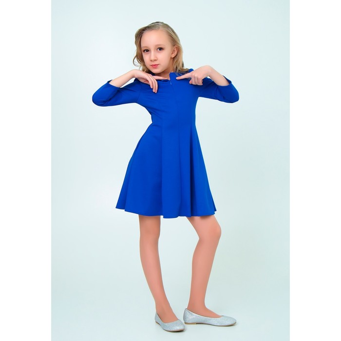 Платье для девочки, рост 134 см, цвет электрик