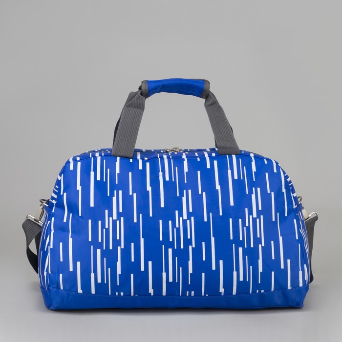 Сумка спортивная "Линии", отдел на молнии, 3 наружных кармана, длинный ремень, цвет синий