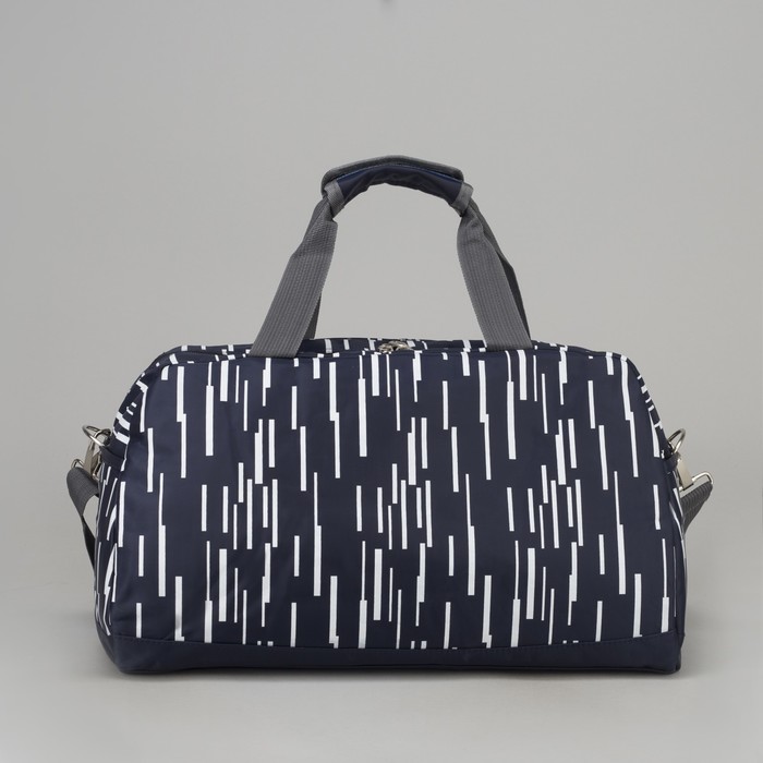 Сумка спортивная "Линии", отдел на молнии, 3 наружных кармана, длинный ремень, цвет тёмно-синий