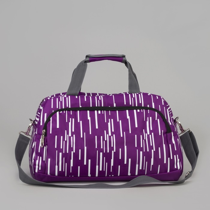 Сумка спортивная "Линии", отдел на молнии, 3 наружных кармана, длинный ремень, цвет фиолетовый