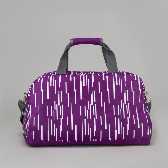 Сумка спортивная "Линии", отдел на молнии, 3 наружных кармана, длинный ремень, цвет фиолетовый