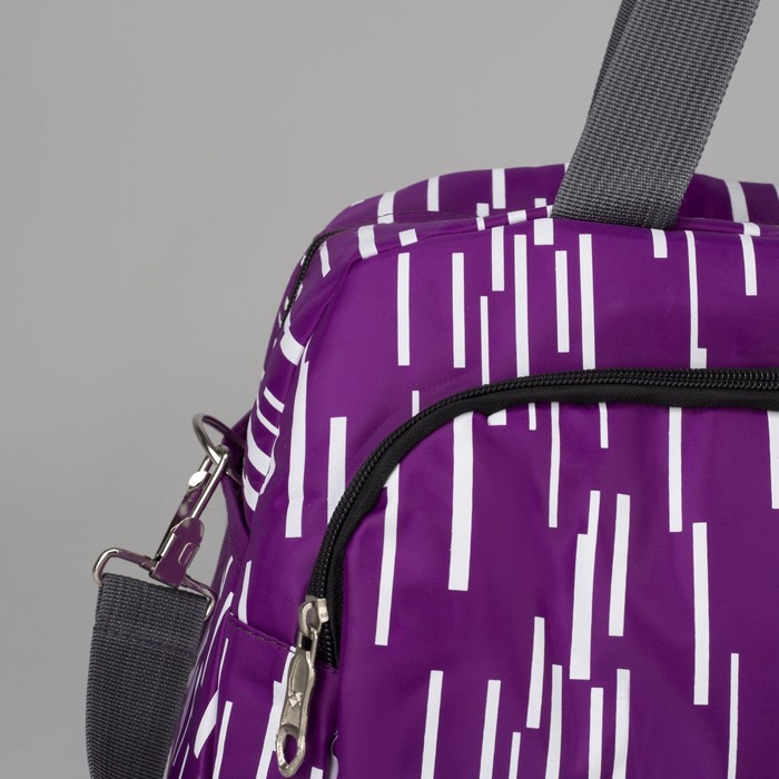 Сумка спортивная "Линии", отдел на молнии, 3 наружных кармана, длинный ремень, цвет фиолетовый