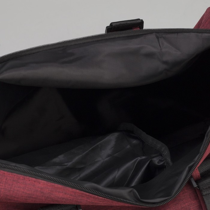 Сумка спортивная "Стиль", отдел на молнии, наружный карман, для обуви, длинный ремень, цвет красный