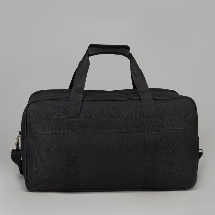 Сумка дорожная "Классика", отдел на молнии, 2 наружных кармана, длинный ремень, цвет чёрный