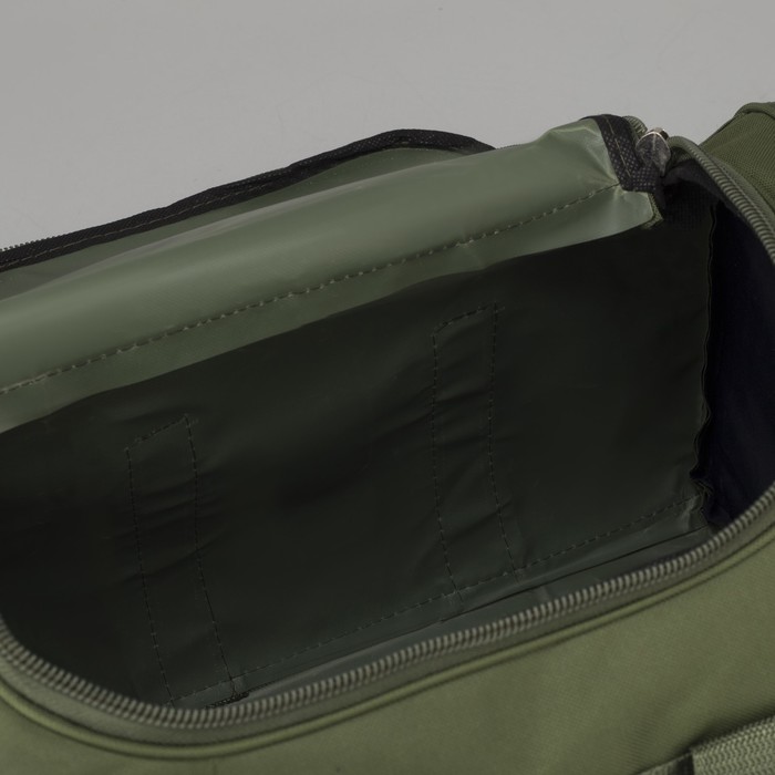 Сумка спортивная "Классика", отдел на молнии, наружный карман, длинный ремень, цвет хаки