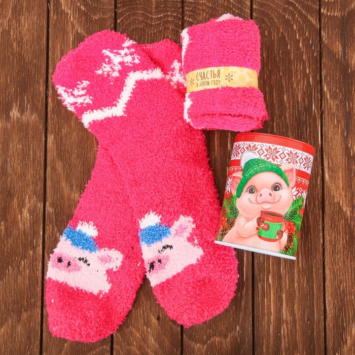 Набор "Чудес в Новом году": копилка, носки универсального размера