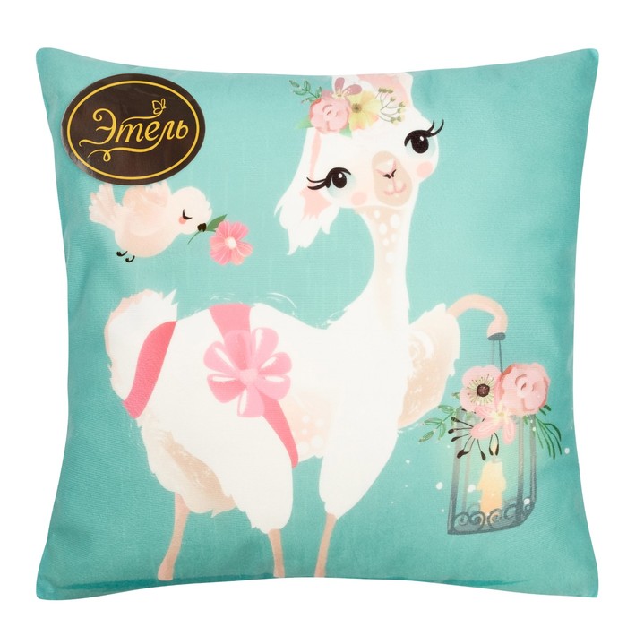 Наволочка декоративная Этель "Llama" 40 х 40 см, велюр