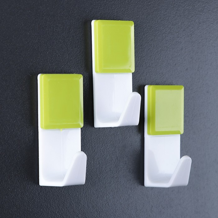 Набор крючков на липучке "Стайл" 3 шт, цвет МИКС