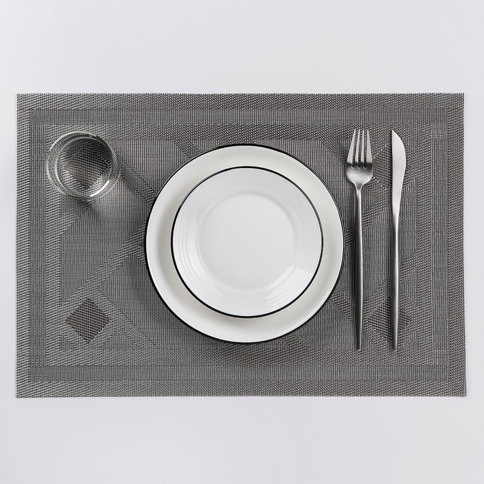 Салфетка кухонная "Ромбы" 45х30 см, серый