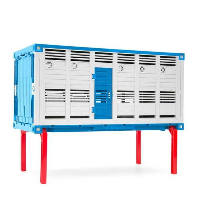 Машинка Scania "Фургон" для перевозки животных с коровой, подходит модуль со звуком и светом "H" 3