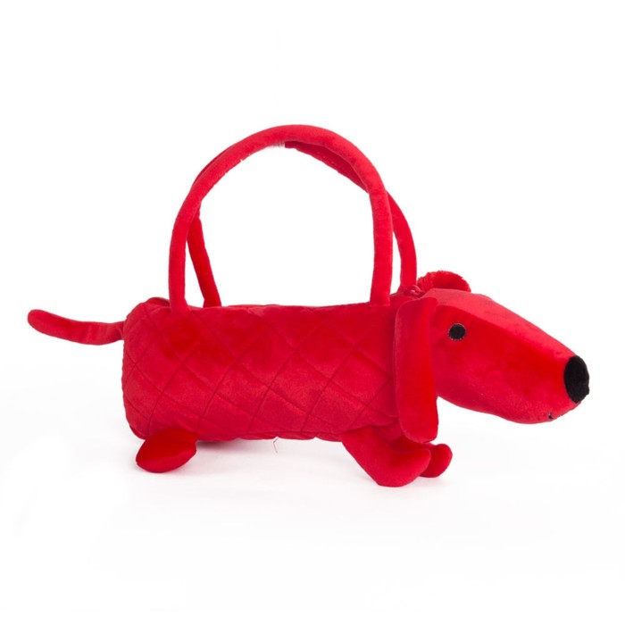 Мягкая игрушка "Собачка-сумочка", красная,35см