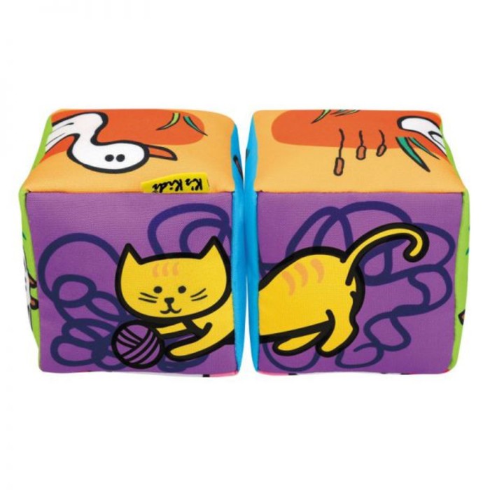 Кубики музыкальные "Совмести-ка животных", мягкие