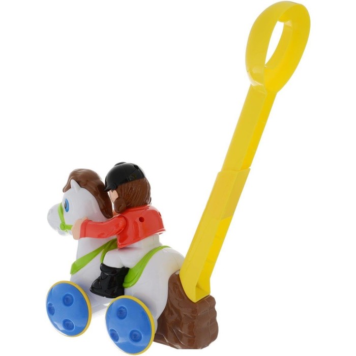 Каталка "Жокей на лошадке", белый