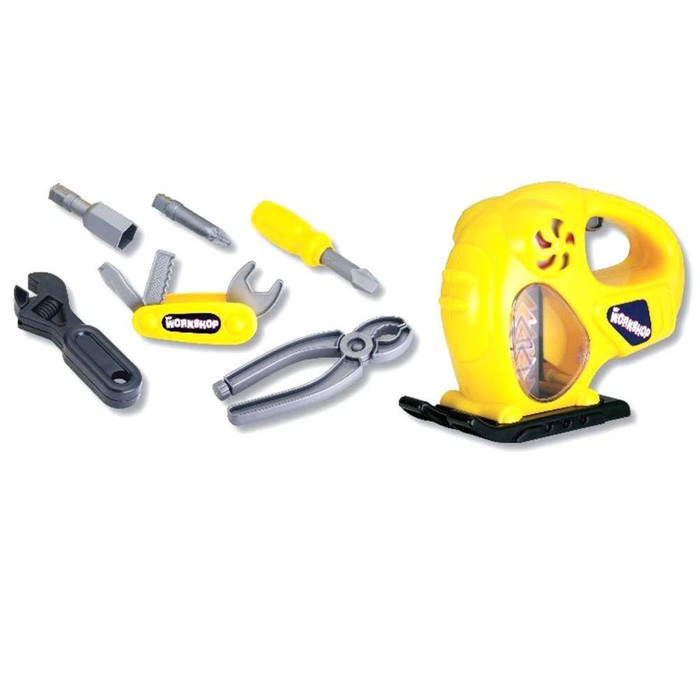 Игровой набор инструментов, (электролобзик, отвёртка, инструменты)