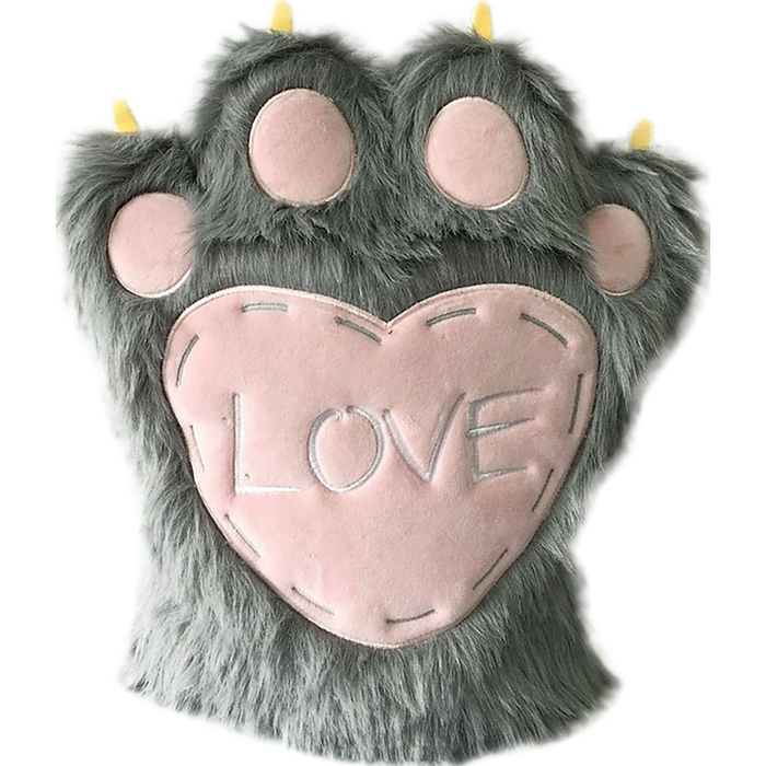 Мягкая игрушка "Валентинка пушистая лапа", серая, 33см