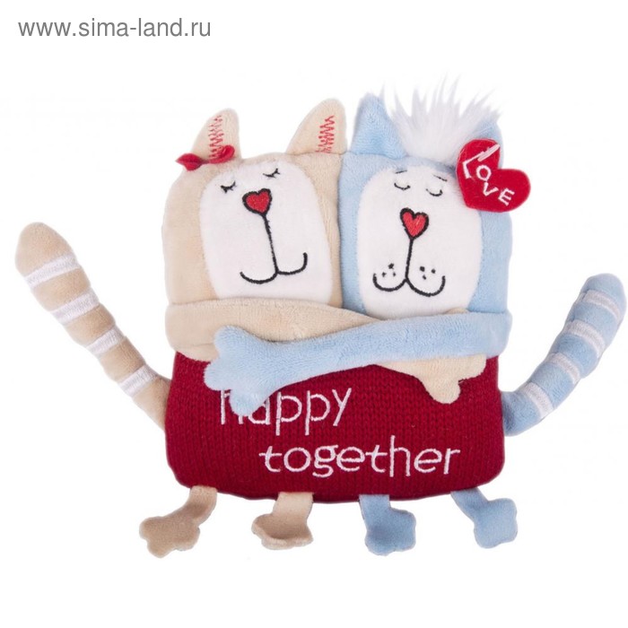 Мягкая игрушка «Кот и кошка: Счастливы вместе», 15см