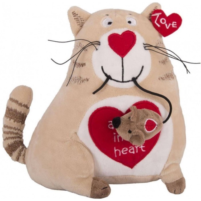 Мягкая игрушка "Кот и мышь: Любовь с первого взгляда", 20см