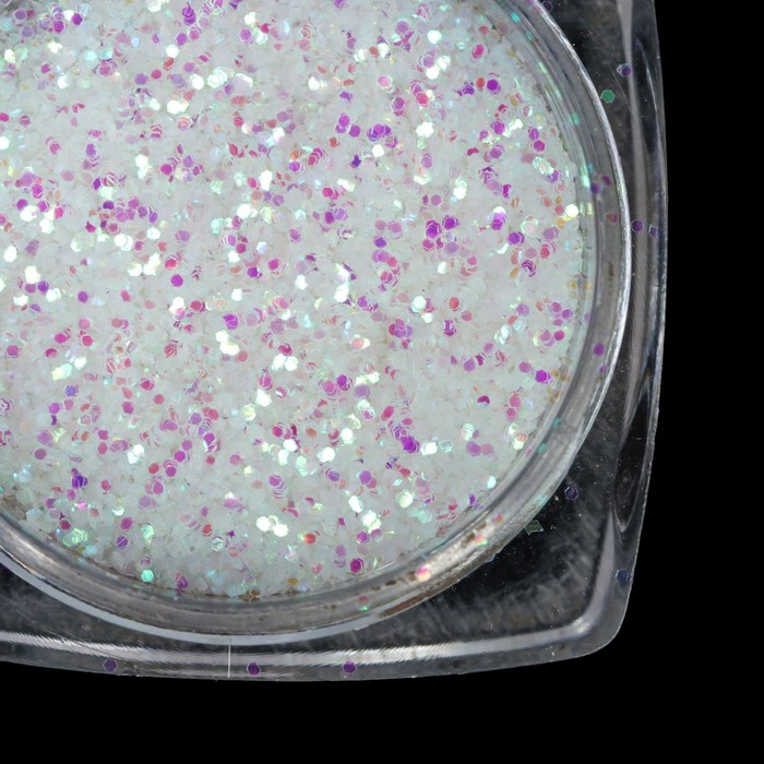 Блёстки для декора ногтей, 3гр, с аппликатором, цвет серебряный