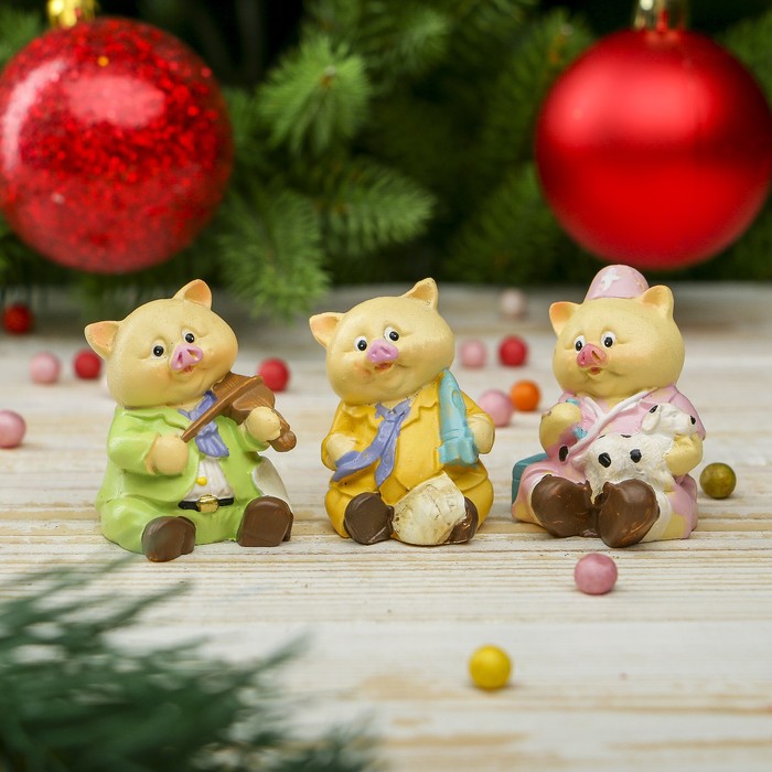 Сувенир полистоун "Свинья профессия" МИКС 5х4,5х3,5 см