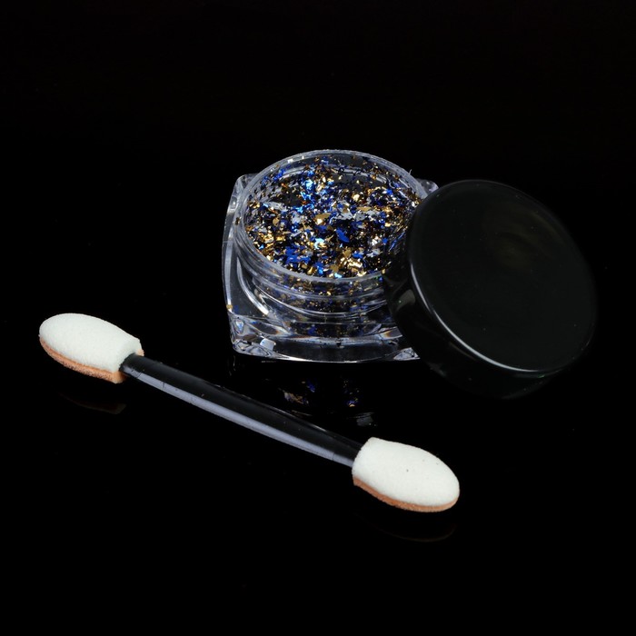 Втирка-хлопья для ногтей, 0,15гр, цвет золотой/серебристый/синий