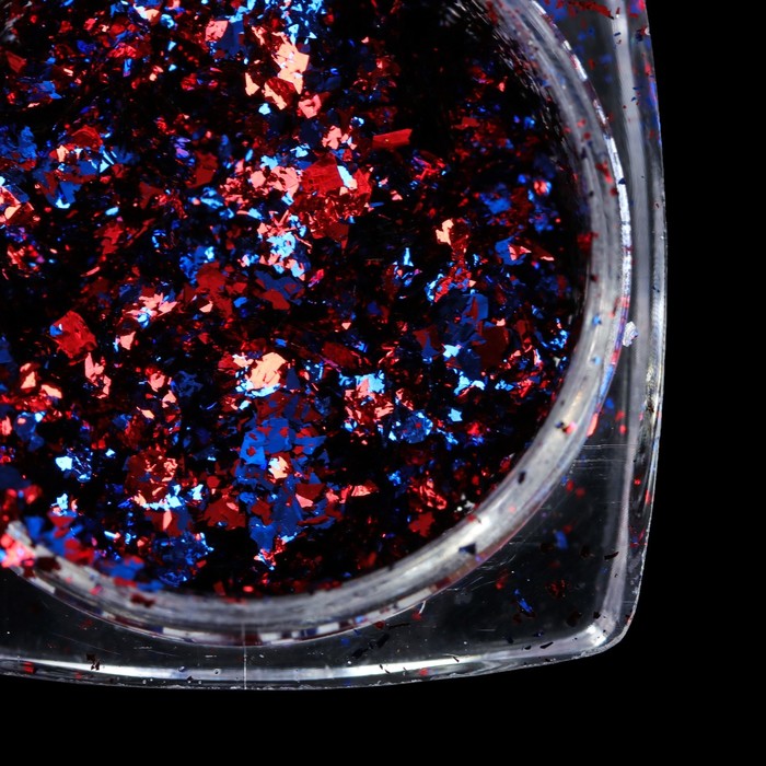 Втирка-хлопья для ногтей, 0,15гр, цвет синий/красный