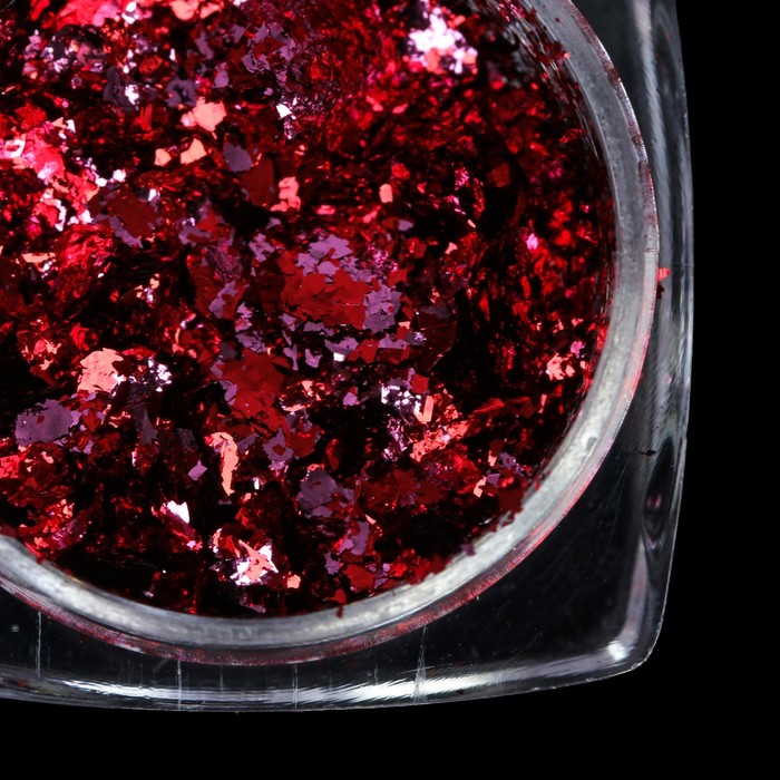 Втирка-хлопья для ногтей, 0,15гр, цвет розовый/красный