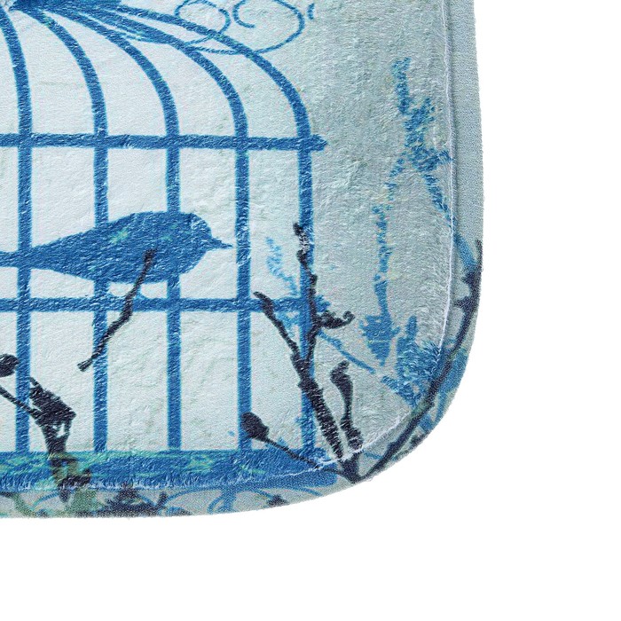 Набор ковриков для ванной и туалета 3 шт "Бабочка синяя"