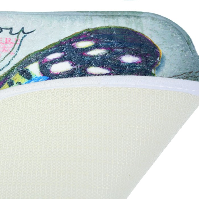 Набор ковриков для ванной и туалета 3 шт "Бабочка синяя"