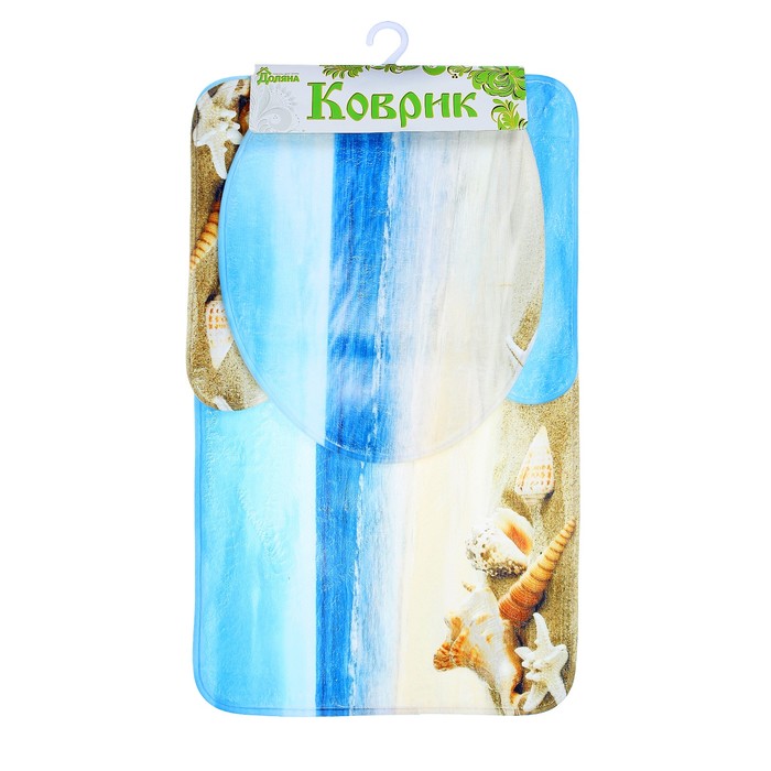 Набор ковриков для ванной и туалета 3 шт "Море"