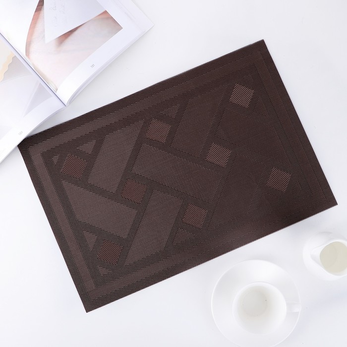 Салфетка кухонная "Ромбы" 45х30 см, коричневый