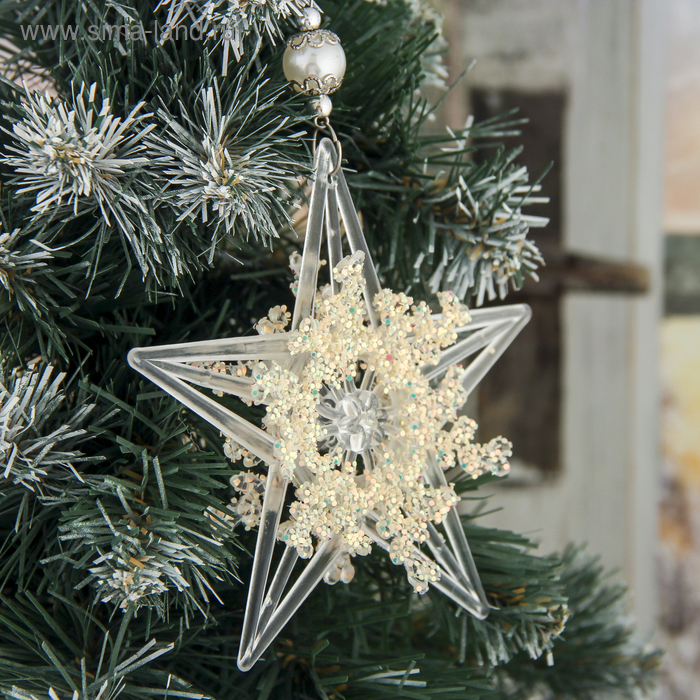 Украшение ёлочное Полярная звезда d-11,5 см, прозрачный ёлочное украшение шар цвет прозрачный с елкой 8 см