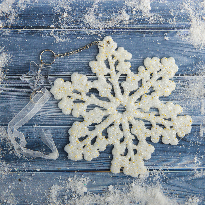 Украшение ёлочное "Снежинка белая" (2 вида) 12*12 см