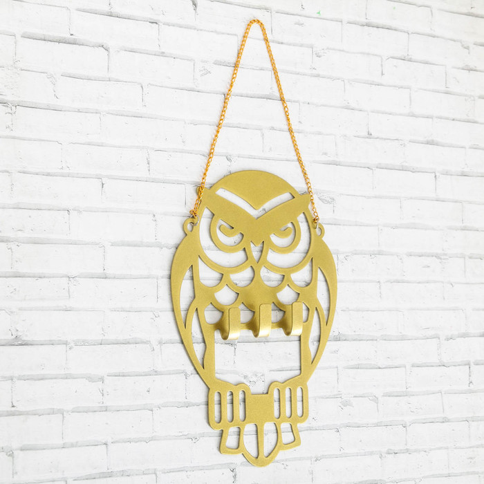 Панно-ключница с крючками "Сова"