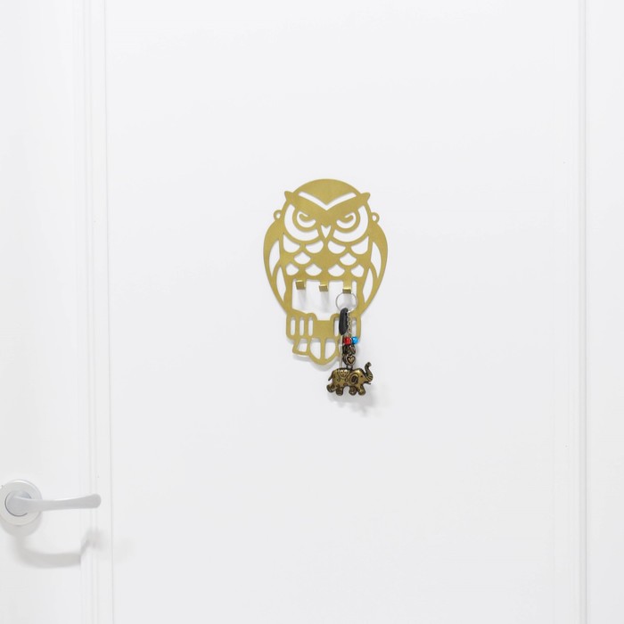 Панно-ключница с крючками "Сова"